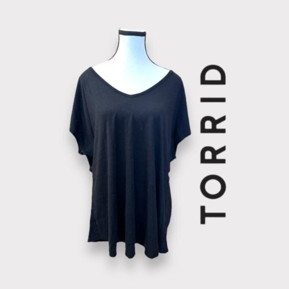 Women’s Torrid Black Cut Out Back Studio Knit Top 3 3X XXXL 22 24